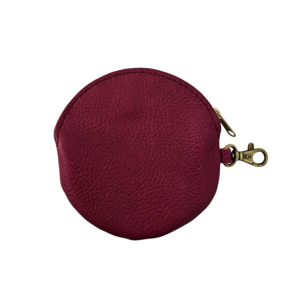 Portland Leather Goods Round Gordita Coin Pouch Bag Charm Wallet Hot Pink - Picture 4 of 9